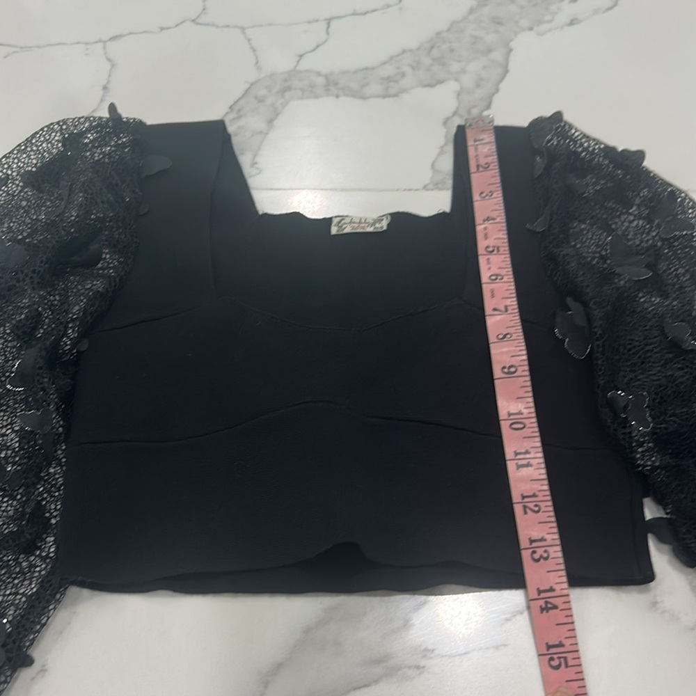 Free‎ People Intimately Flutter Cropped Black Top. Size S - Picture 10 of 15